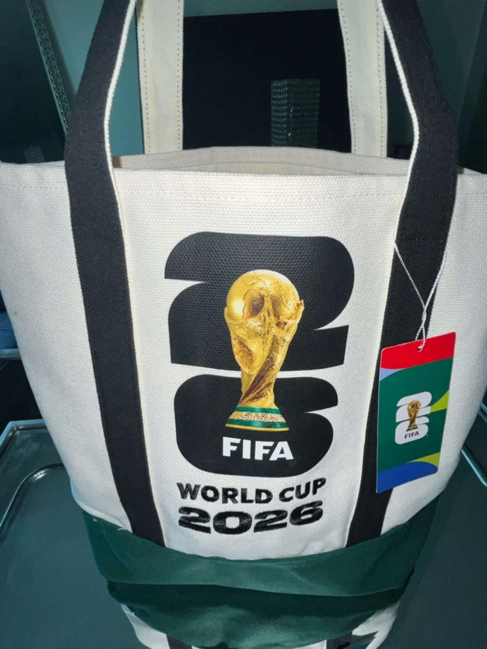 FIFA World Cup 2026 White & Green Canvas Tote Bag